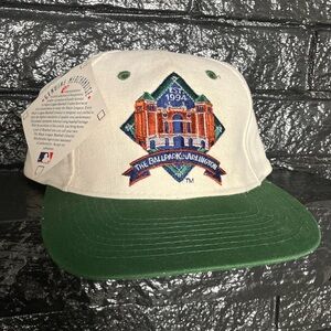 90s The Ballpark at Arlington Off White Green 1994 Texas Rangers Snapback Hat